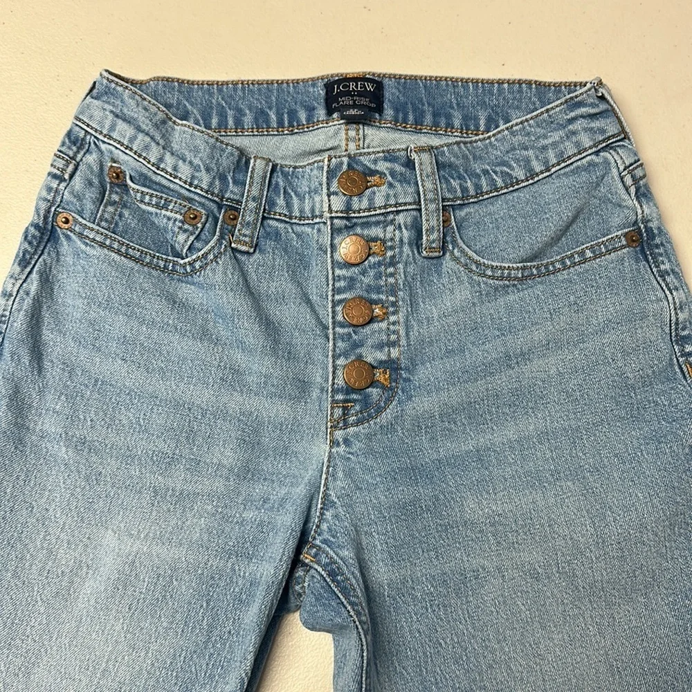 J. Crew Mid-Rise Flare Crop Jeans